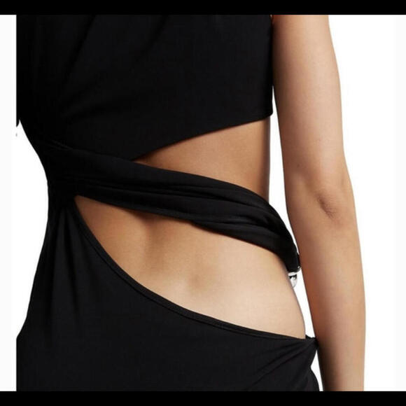 CHRISTOPHER ESBER coiled twisted torso black long sleeve dress - Picture 3 of 9